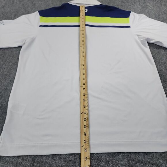 Footjoy Shirt Mens 2XL White Color Striped Polo Performance Golf Glasgow Hills - Picture 6 of 16
